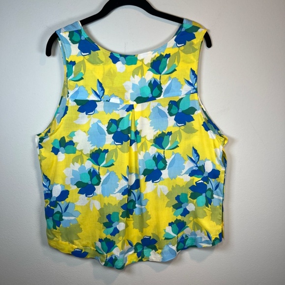 Draper James RSVP Womens Button Side Floral Tank Top Yellow Lightweight Sz Large - Picture 9 of 15
